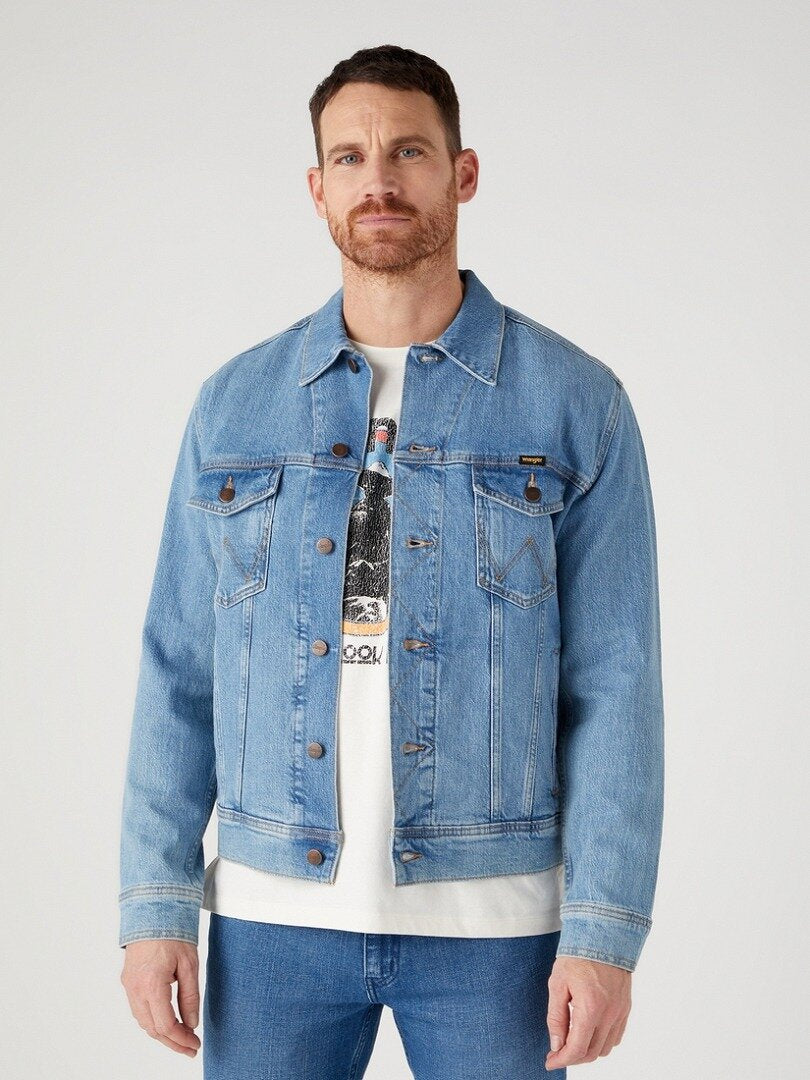 WRANGLER AUTHENTIC JACKET MĘSKA KURTKA JEANSOWA JEANS LOGO Jacket Empire W410EL44L 112329005