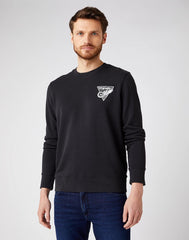 WRANGLER CHEST PRINT CREW BLACK W6F5HA100 112141478