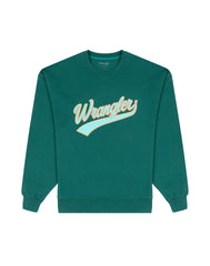WRANGLER CREW NECK MĘSKA BLUZA BEZ KAPTURA LOGO CIEPŁA BAYBERRY GREEN W6H0I3G26 112331914