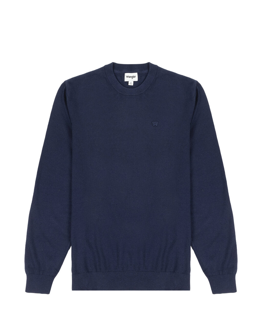Wrangler Crewneck Knit Męski Sweter Elegancki Ciepły Logo Navy 112343109 W8A0018103
