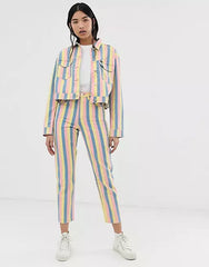 WRANGLER CUT OFF JACKET DAMSKA KURTKA JEANSOWA PASKI SUNNY STRIPES W417WN48K 112128795