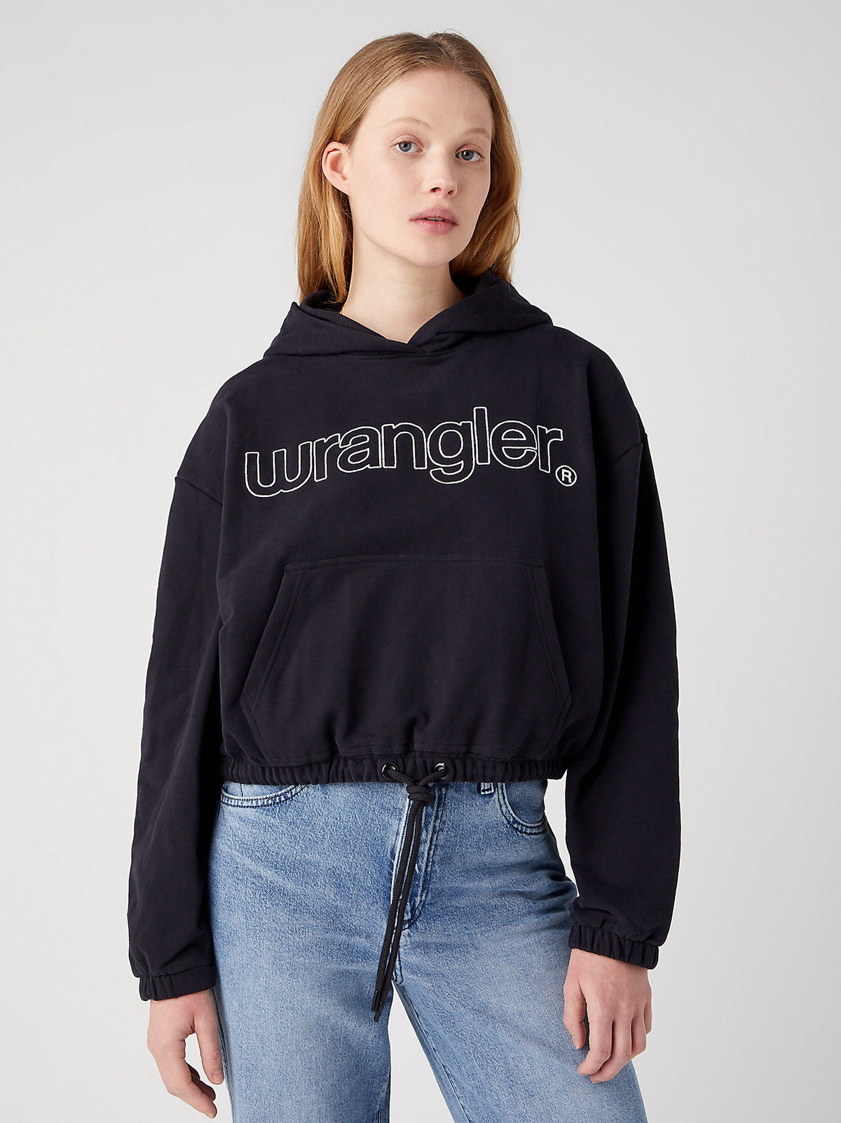 WRANGLER DAMSKA BLUZA Z KAPTUREM WRANGLER DRAWHEM HOODIE BLACK 112342761