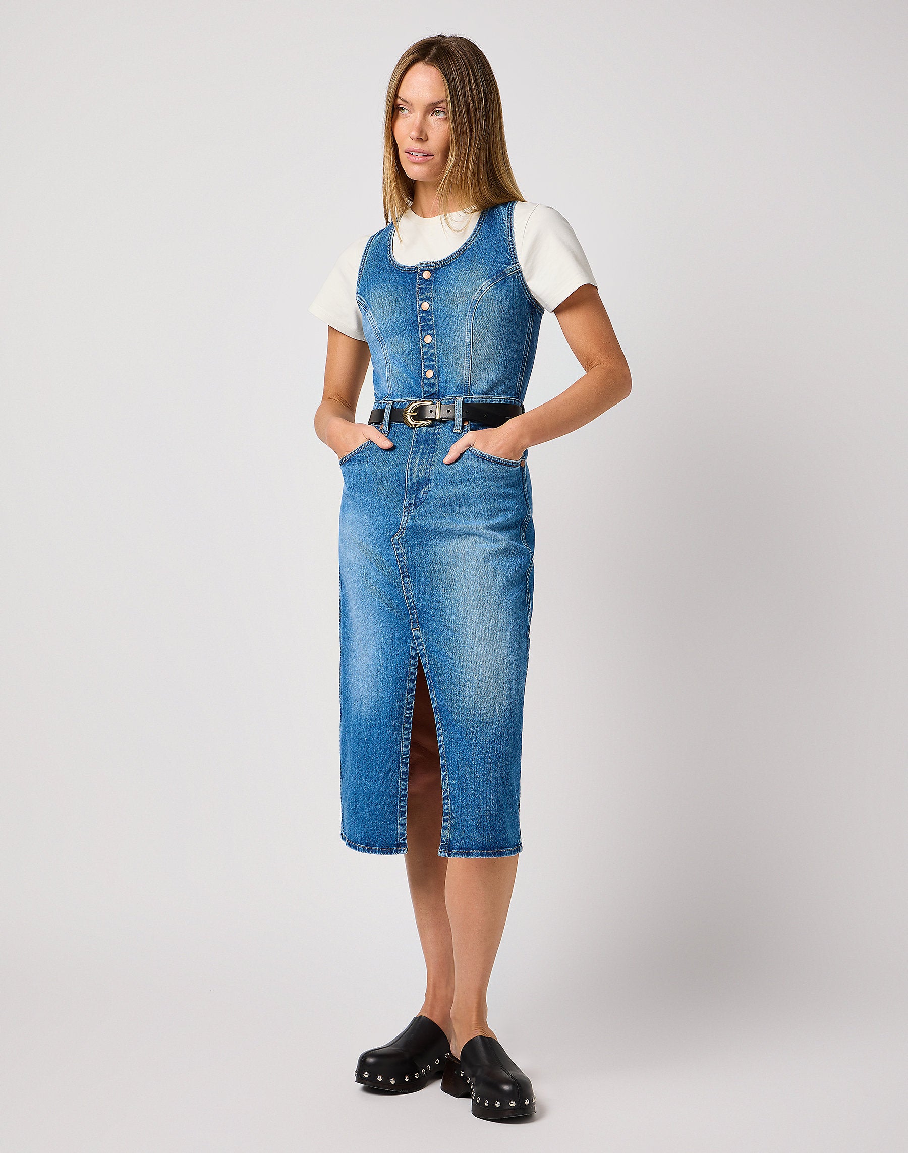WRANGLER DAMSKA JEANSOWA SUKIENKA WRANGLER THE DRESS WRANGLER WRUGGED 112362611
