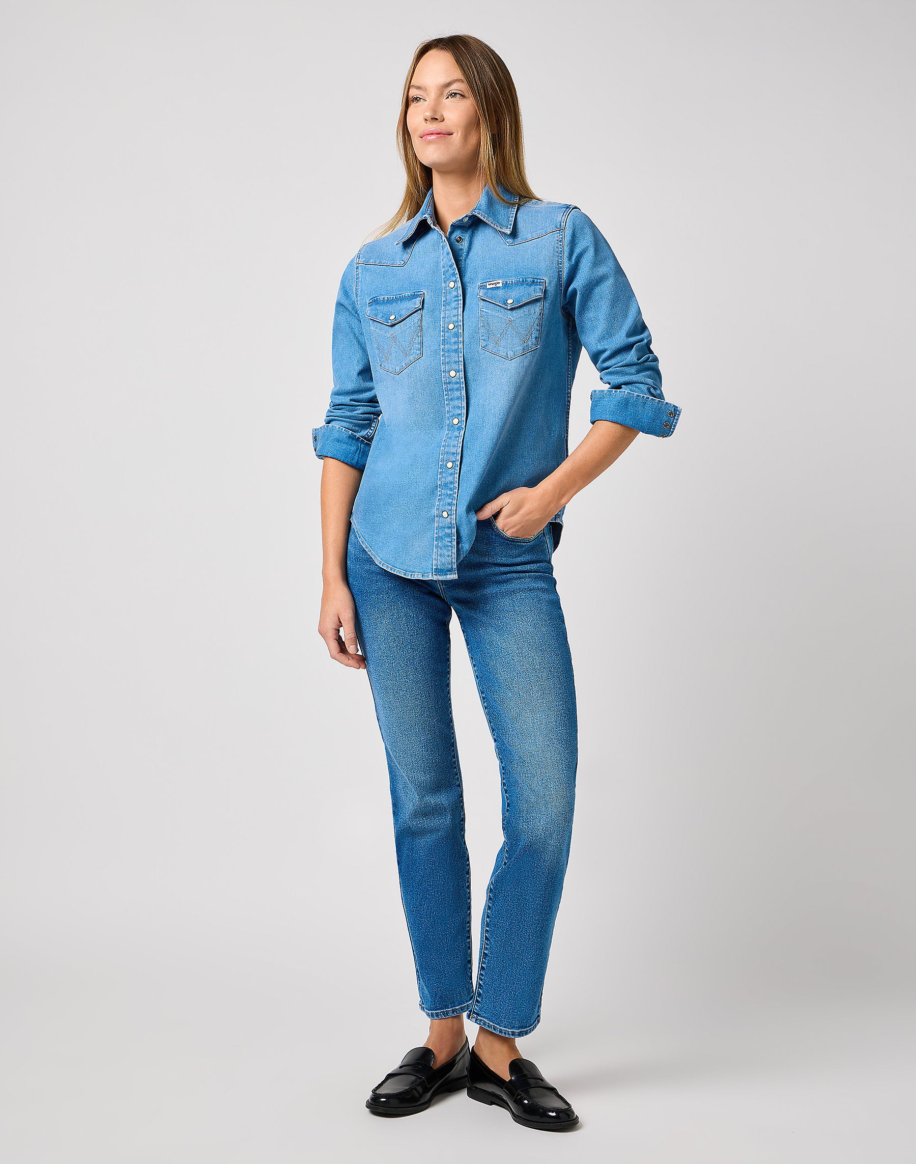 WRANGLER DAMSKA KOSZULA JEANSOWA WRANGLER WESTERN SHIRT SOFT EARTH 112362327