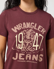 WRANGLER DAMSKA KOSZULKA WRANGLER GRAPHIC TEE DAHLIA 112356427