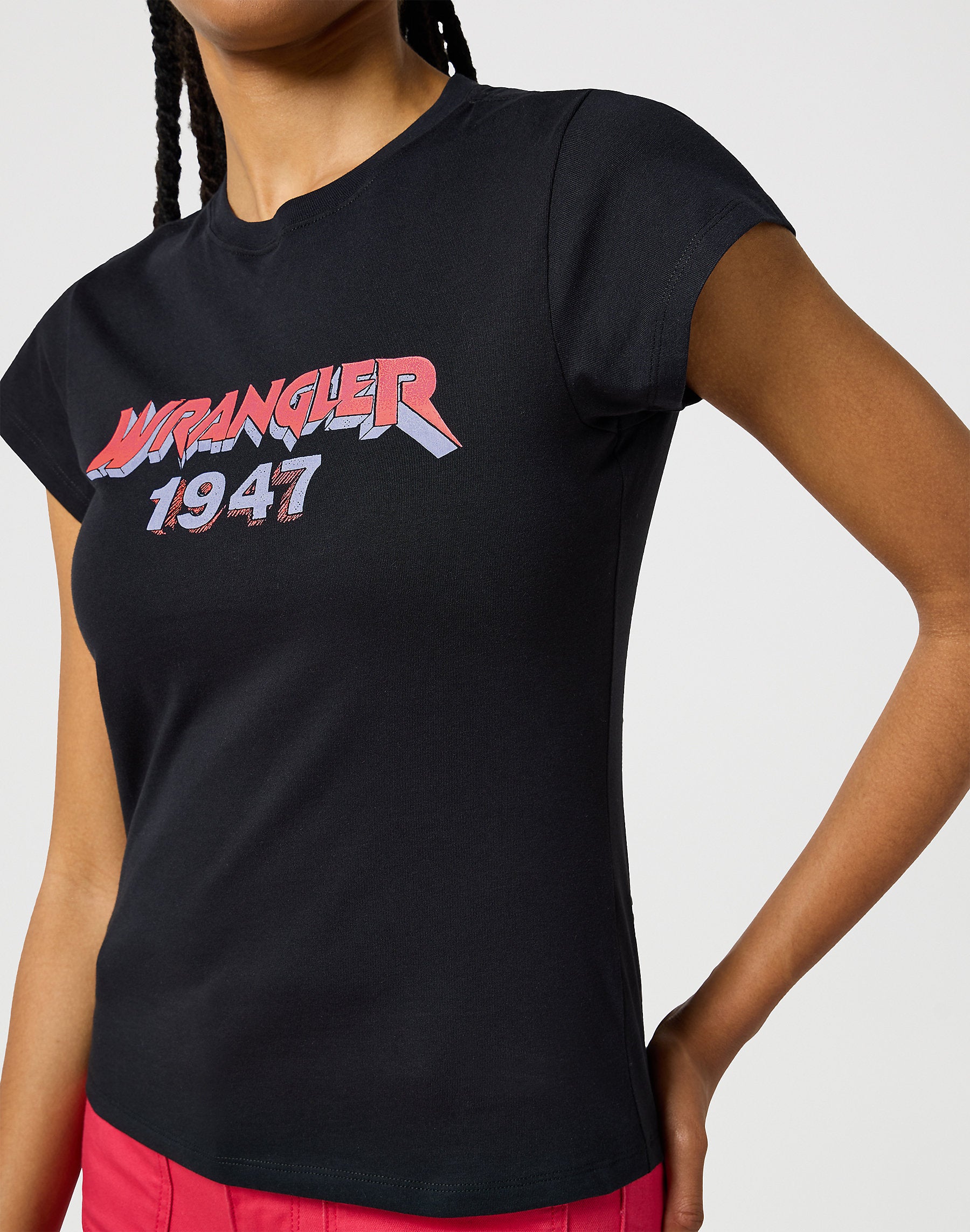 WRANGLER DAMSKA KOSZULKA WRANGLER SHRUNKEN BAND TEE BLACK 112355289