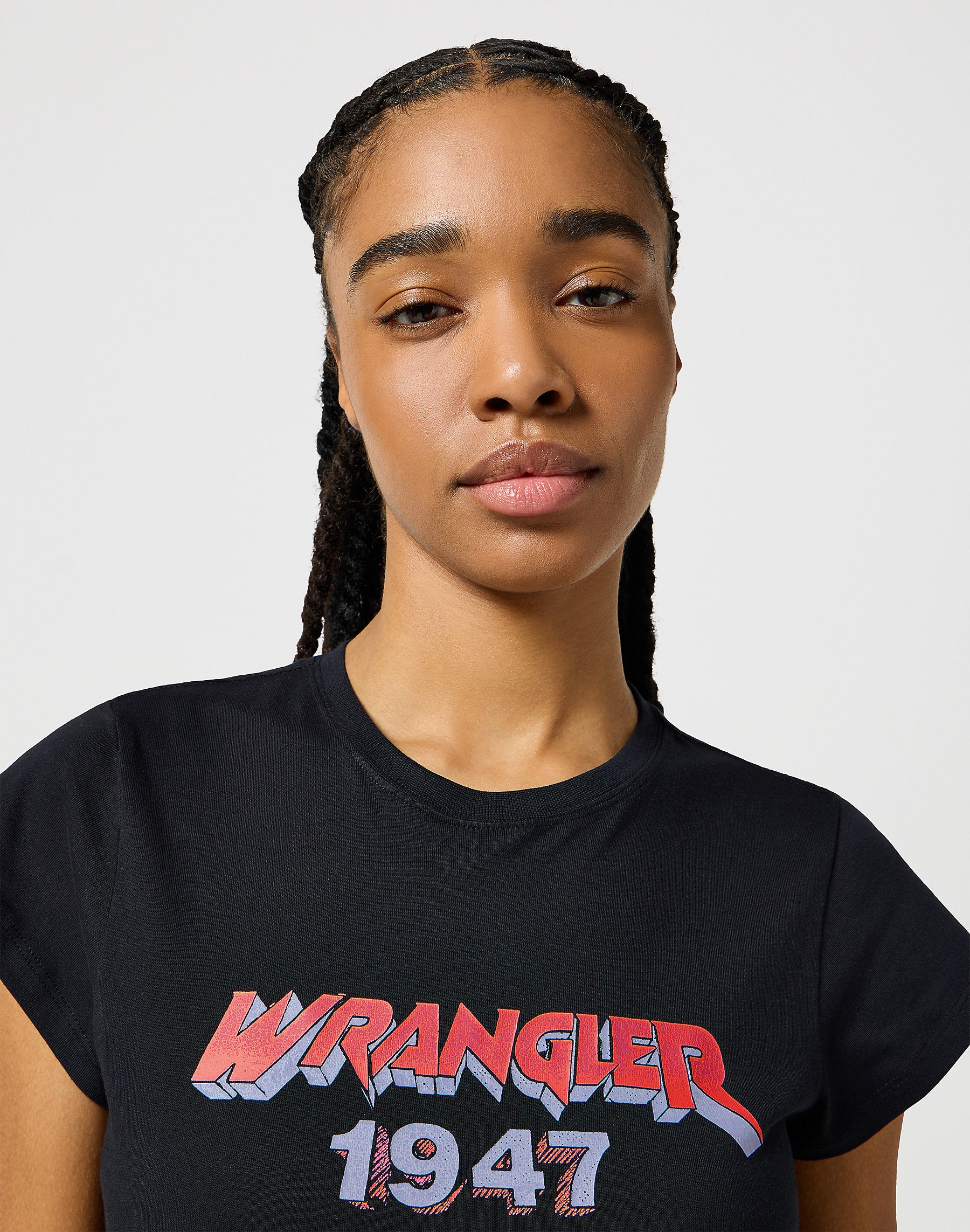 WRANGLER DAMSKA KOSZULKA WRANGLER SHRUNKEN BAND TEE BLACK 112355289
