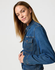 WRANGLER DAMSKA KURTKA JEANSOWA WRANGLER HERITAGE JACKET GOLDEN BLUE 112362331