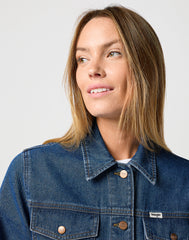 WRANGLER DAMSKA KURTKA JEANSOWA WRANGLER HERITAGE JACKET GOLDEN BLUE 112362331