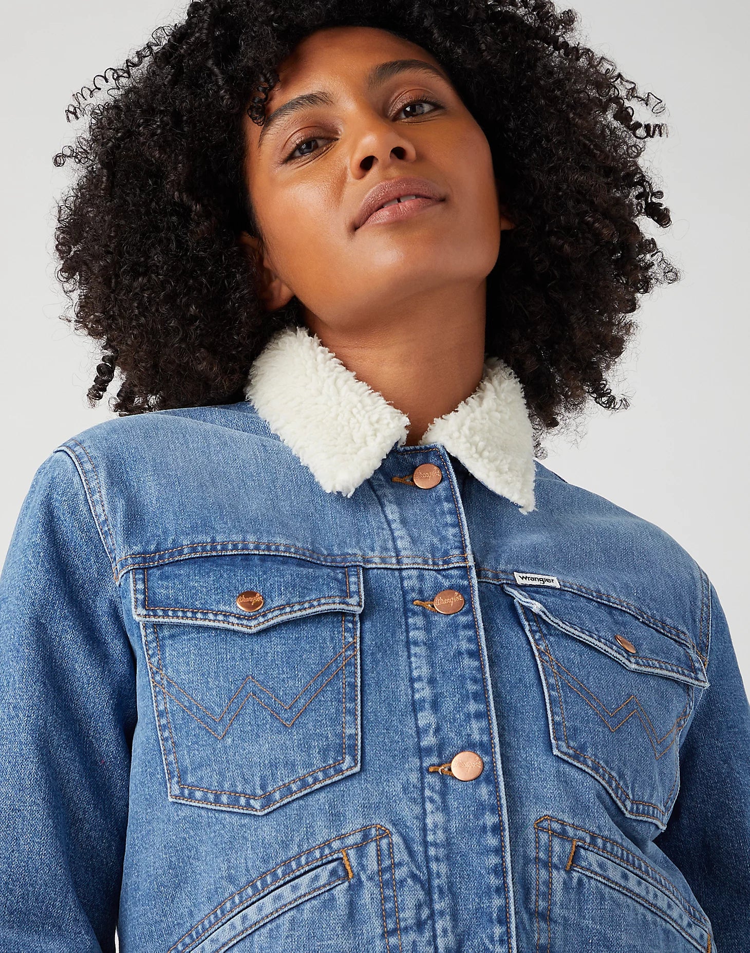 Damska Kurtka Jeansowa Wrangler Heritage Sherpa Jacket First Love 112342682