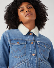 Damska Kurtka Jeansowa Wrangler Heritage Sherpa Jacket First Love 112342682