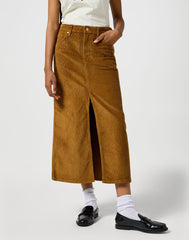 WRANGLER DAMSKIE SPÓDNICE SZTRUKSOWA WRANGLER CORDUROY MAXI COGNAC 112356436