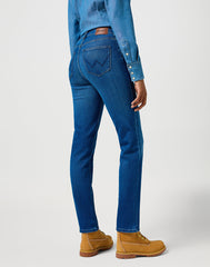 WRANGLER DAMSKIE SPODNIE JEANSOWE STRAIGHT AGATE BLUE 112356388 W26R017457