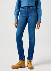 WRANGLER DAMSKIE SPODNIE JEANSOWE STRAIGHT AGATE BLUE 112356388 W26R017457