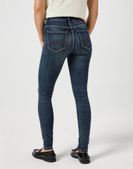 WRANGLER DAMSKIE SPODNIE JEANSOWE WRANGLER HIGH SKINNY HARMONY BLUES 112355900