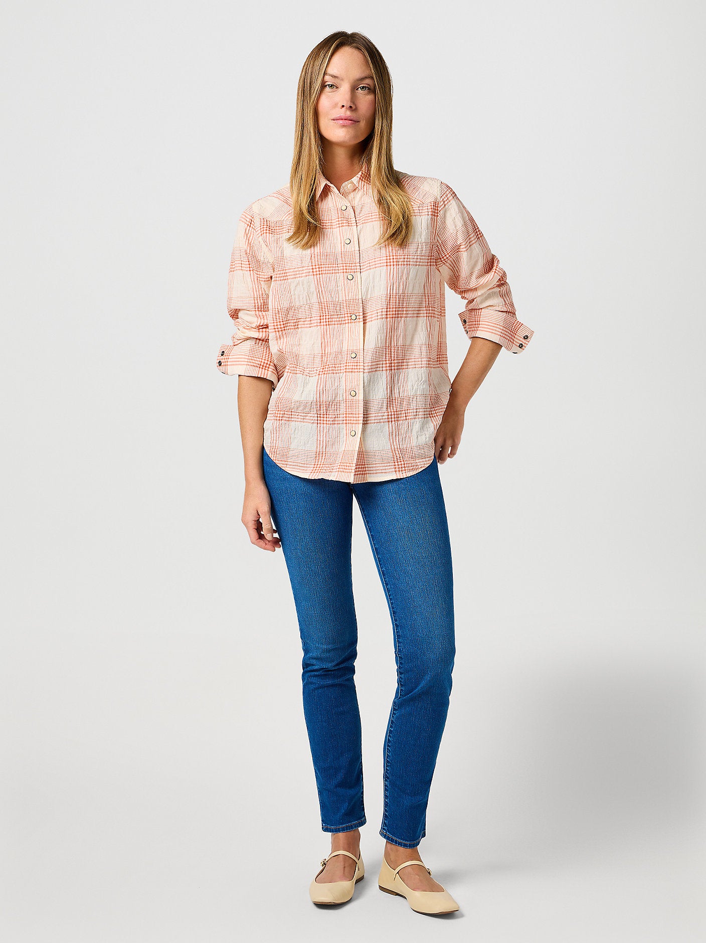 WRANGLER DAMSKIE SPODNIE JEANSOWE WRANGLER SLIM SERENE STORM 112362592