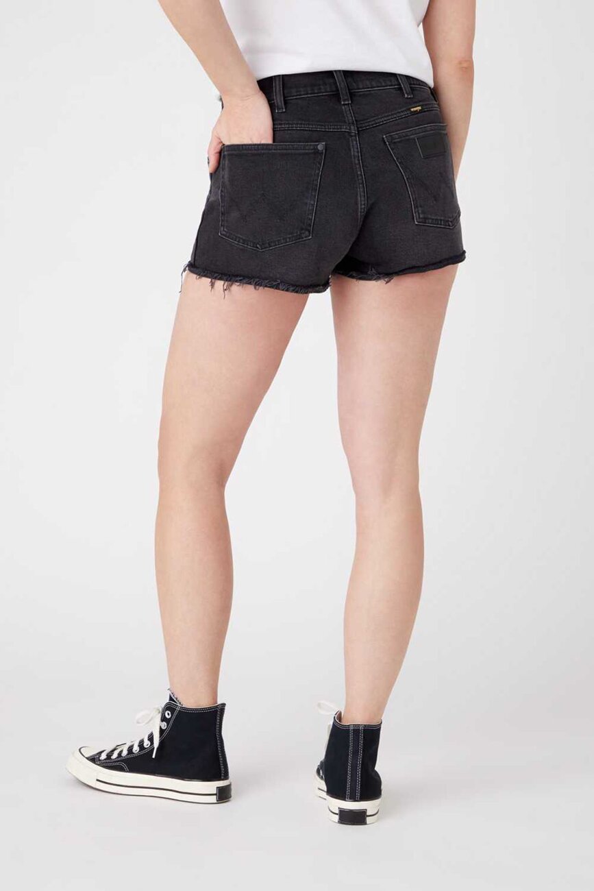 WRANGLER FESTIVAL SHORT DAMSKIE SHORTY JEANSOWE JEANS BLACK TRACK W26FKL97V 112128029