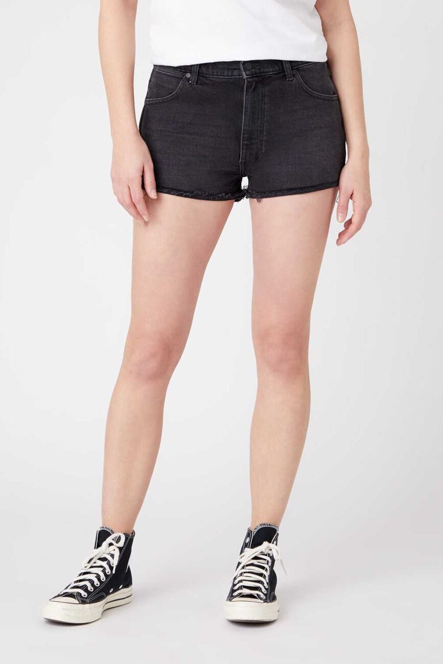 WRANGLER FESTIVAL SHORT DAMSKIE SHORTY JEANSOWE JEANS BLACK TRACK W26FKL97V 112128029