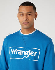 WRANGLER FRAME LOGO MĘSKA BLUZA KLASYCZNA NADRUK CREW DEEP W662HA69F 112331851