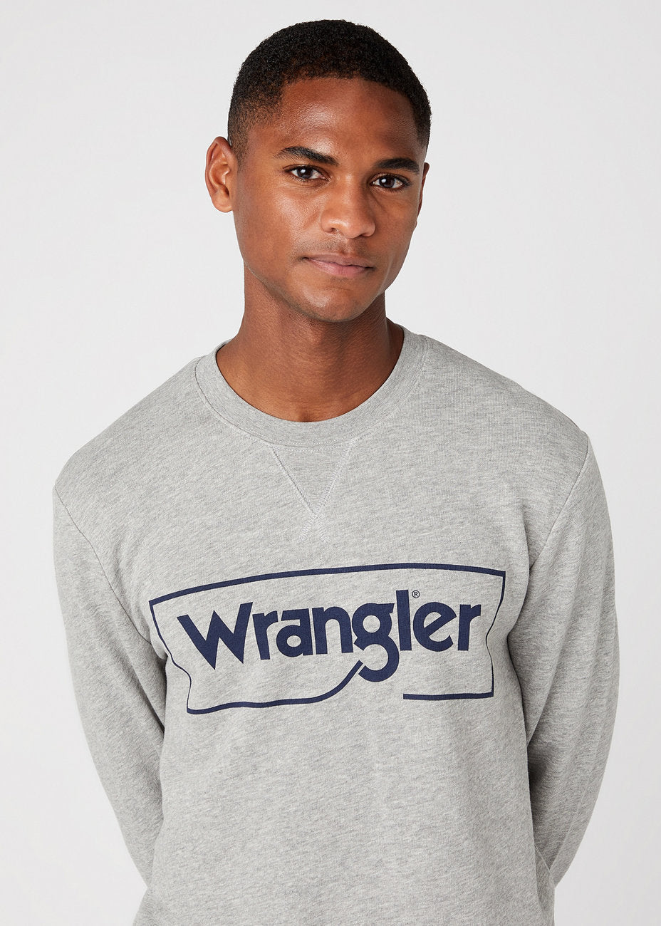 WRANGLER FRAME LOGO SWS MĘSKA BLUZA KLASYCZNA MID GREY MEL W6H1HAX37 112146195