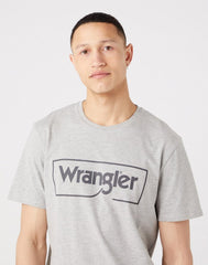 Wrangler Frame Logo Tee Męski T-Shirt Koszulka Nadruk Mid Grey W70JD3X37 112320767