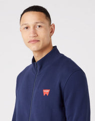 WRANGLER FUNNEL MĘSKA BLUZA LOGO NECK ZIP NAVY W663HA114 112320251