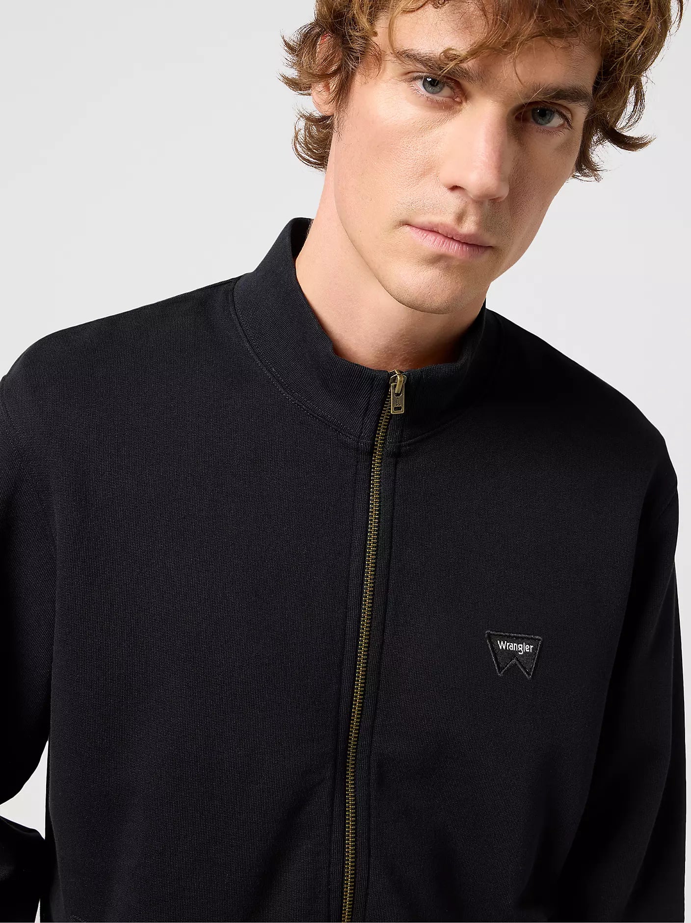 Męska Bluza Rozpinana Wrangler Funnel Neck Zip Black 112350548 W6J3011936