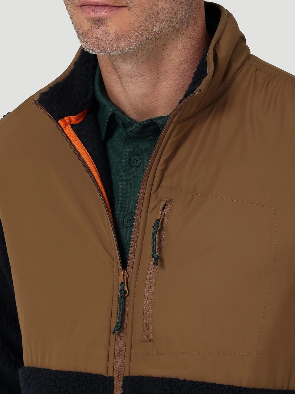 WRANGLER FZ CAMP FLEECE MĘSKA KURTKA PRZEJŚCIOWA LOGO DARK SAPPHIRE W6G2EZB08 112324307