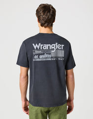 Męska Koszulka T-Shirt Wrangler Graphic Tee Faded Black112357350 W753014116