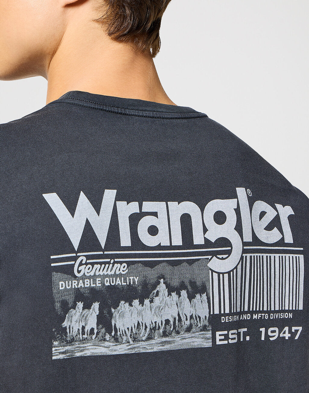 Męska Koszulka T-Shirt Wrangler Graphic Tee Faded Black112357350 W753014116