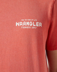 WRANGLER GRAPHIC TEE MĘSKA KOSZULKA T-SHIRT LOGO BURNT SIENNA 112351267 W751013632