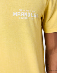WRANGLER GRAPHIC TEE MĘSKA KOSZULKA T-SHIRT LOGO VARSITY YELLOW 112350430 W751013846