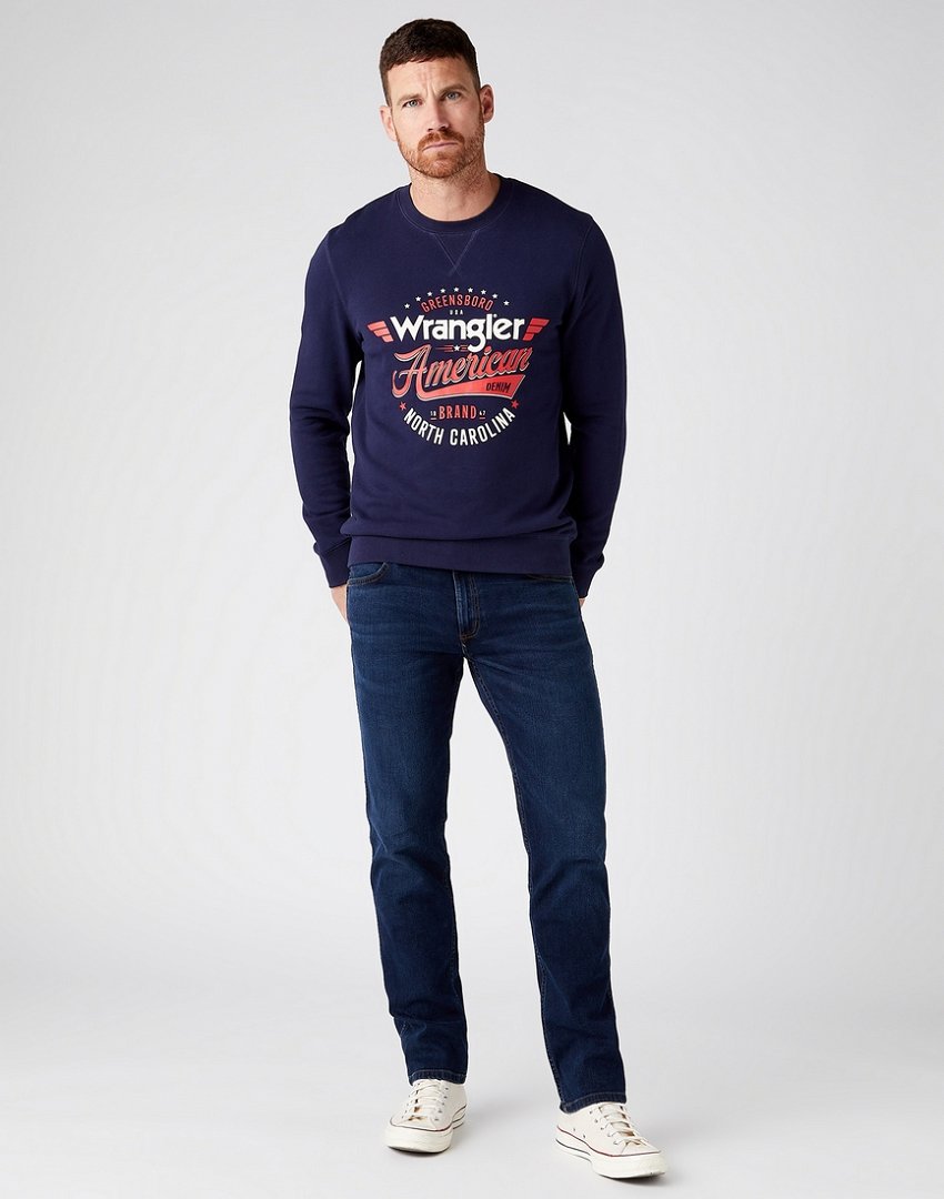 WRANGLER GREENSBORO MĘSKIE SPODNIE JEANSOWE BASALT BLUE W15QLR208 112145832