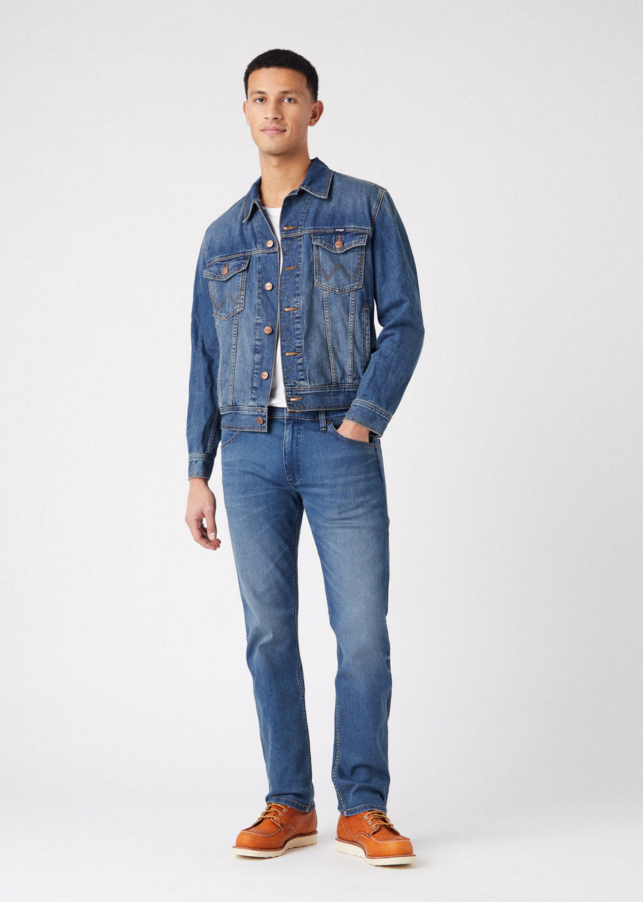 WRANGLER GREENSBORO MĘSKIE SPODNIE JEANSOWE GREEN TWIST W15QXP409 112145833