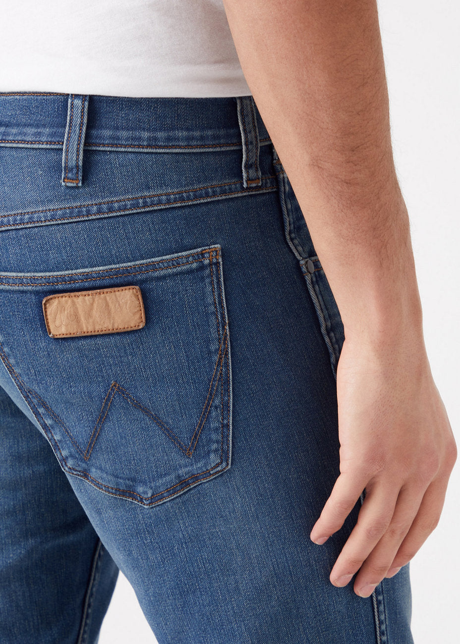WRANGLER GREENSBORO MĘSKIE SPODNIE JEANSOWE GREEN TWIST W15QXP409 112145833