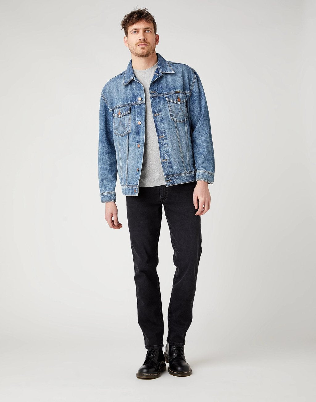 WRANGLER GREENSBORO MĘSKIE SPODNIE JEANSOWE JEANSY BLACK CROW W15QHP363 112141190