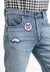 Wrangler Greensboro Męskie Spodnie Jeansowe Racing Indigo W15QBF22Y 112325874