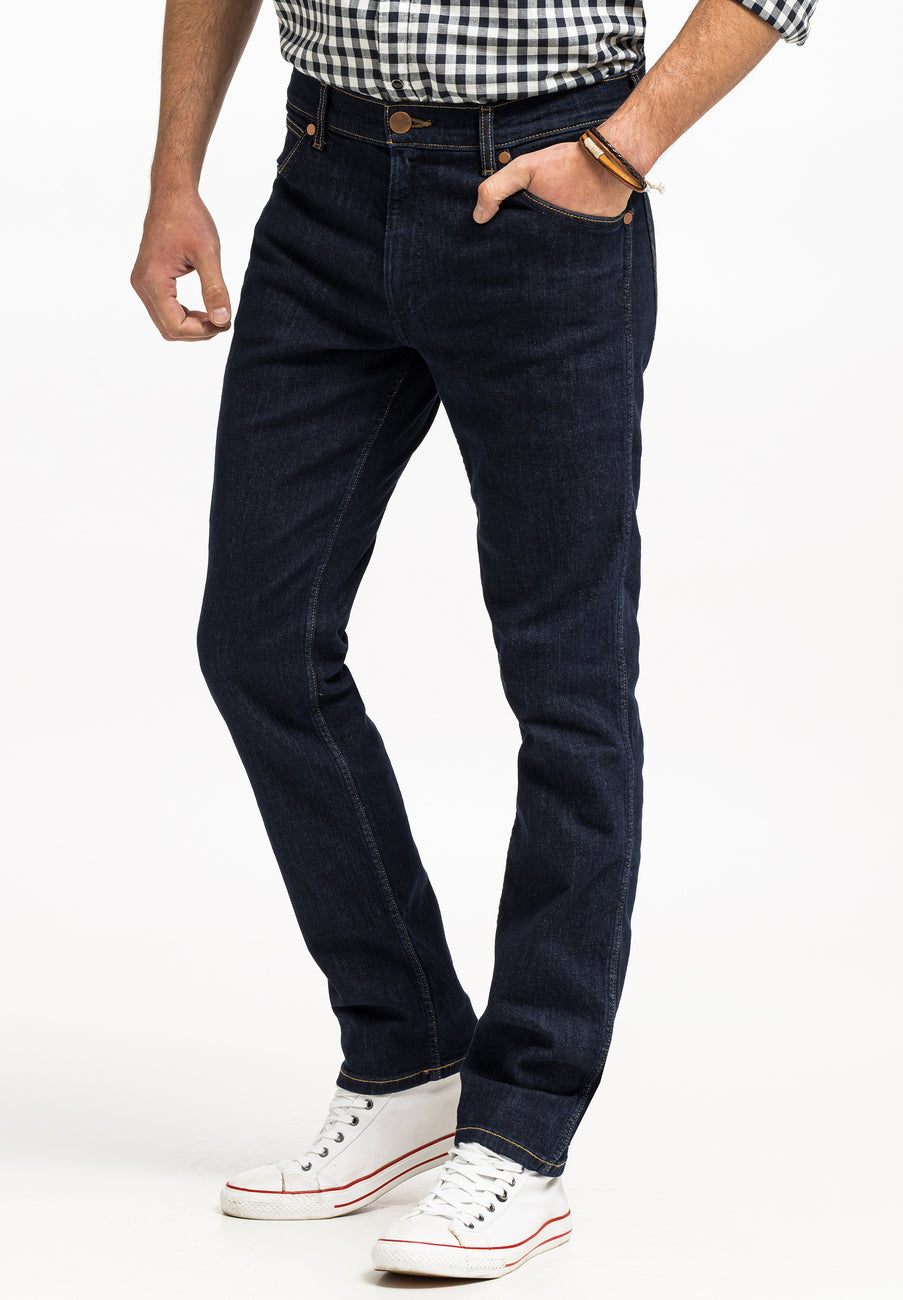 WRANGLER GREENSBORO MĘSKIE SPODNIE JEANSOWE JEANSY DŻINSY RINSE BLUE W15QSQX36 112142833