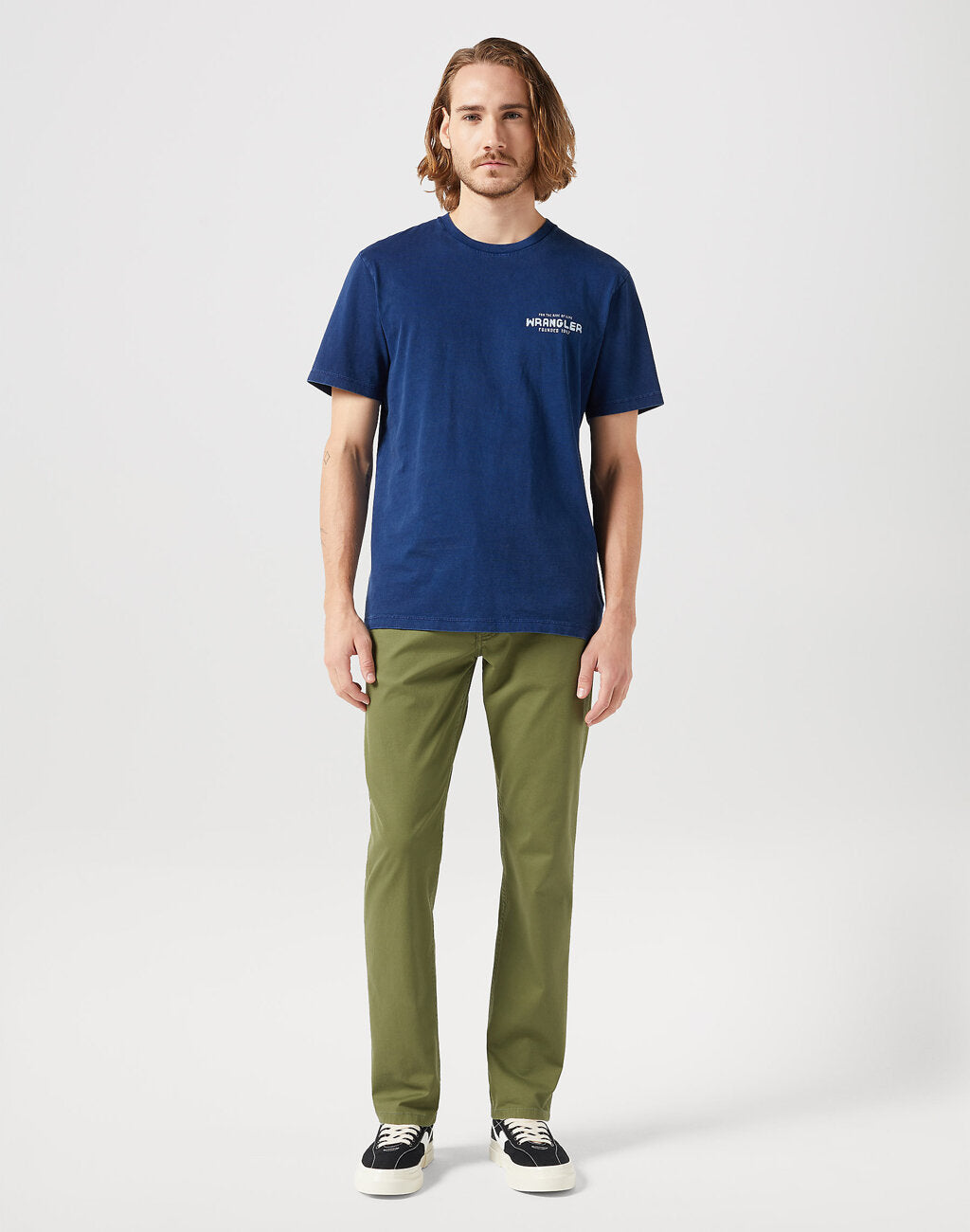 Spodnie Materiałowe Męskie Wrangler Greensboro Olive W112350800