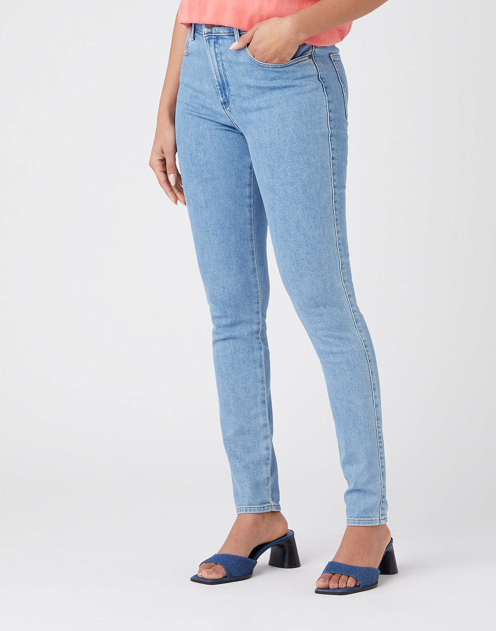 WRANGLER HIGH RISE SKINNY DAMSKIE SPODNIE JEANSOWE CALI BLUE W27HXR414 112145963