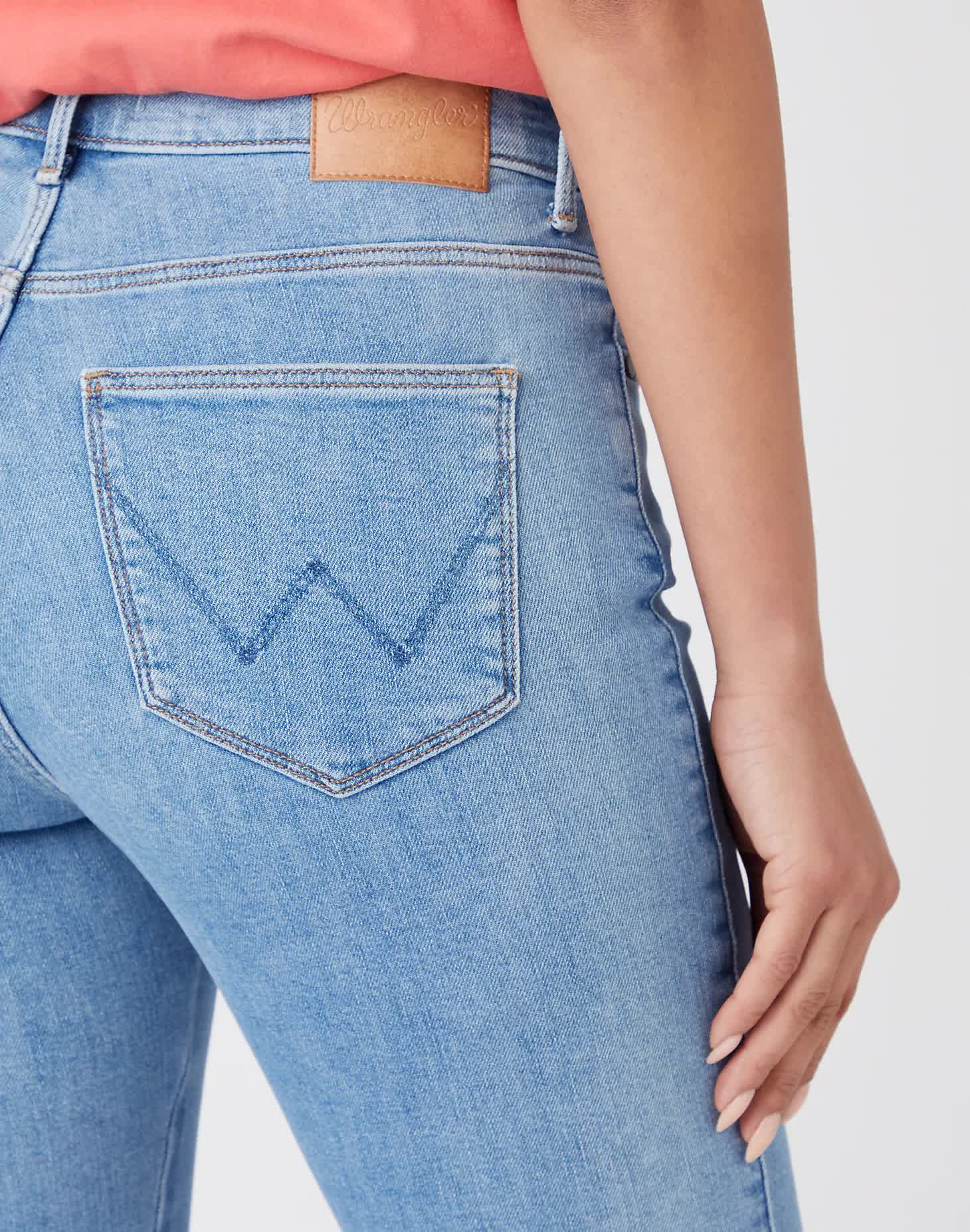 WRANGLER HIGH RISE SKINNY DAMSKIE SPODNIE JEANSOWE CALI BLUE W27HXR414 112145963