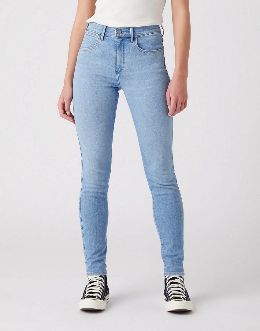 WRANGLER HIGH RISE SKINNY DAMSKIE SPODNIE JEANSOWE FORKEEPS W27HXRW18 112319156