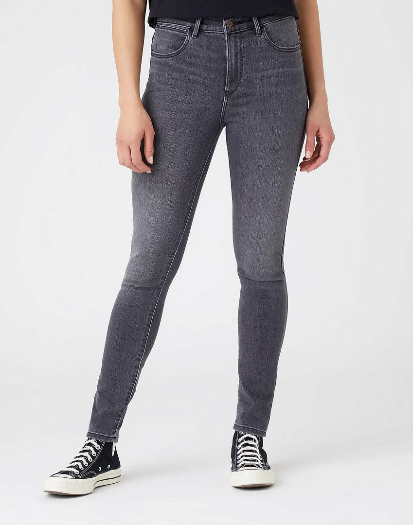 WRANGLER HIGH RISE SKINNY DAMSKIE SPODNIE JEANSOWE SOFT SMOKE W27HZJ29U 112144779