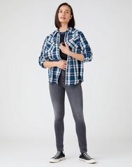 WRANGLER HIGH RISE SKINNY DAMSKIE SPODNIE JEANSOWE SOFT SMOKE W27HZJ29U 112144779