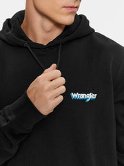 WRANGLER HOODIE MĘSKA BLUZA Z KAPTUREM WASHED BLACK 112343376 W658018282