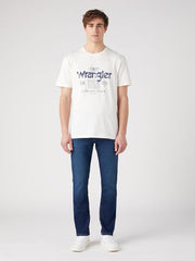 Wrangler Larston Męskie Spodnie Jeansowe Green Fuzz W18SMQ350