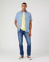 Wrangler Larston Męskie Spodnie Jeansowe Darkly Worn W18SD239W 112331093