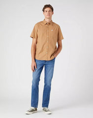 Wrangler Larston Męskie Spodnie Jeansowe Smoke Sea W18SYLZ71 112330754