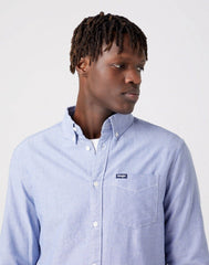 WRANGLER LS 1 PKT BUTTON DOWN MĘSKA KOSZULA MATERIAŁOWA MATERIAŁ BLUE TINT W5B1BMX7K 112320866