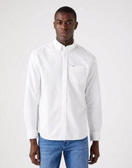 WRANGLER LS 1 PKT BUTTON DOWN SHIRT MĘSKA KOSZULA MATERIAŁOWA WHITE W5B1BM989 112323745